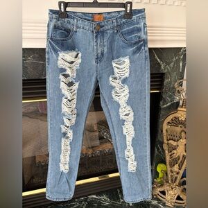 POL Distressed Five Pocket Denim Jeans NWOT